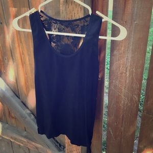Black Tank Top with lace back